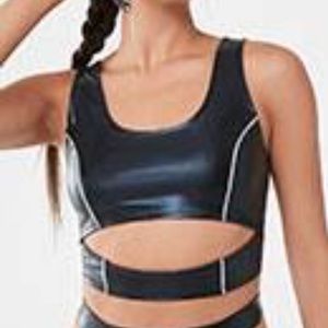 Shimmery Black Crop Top